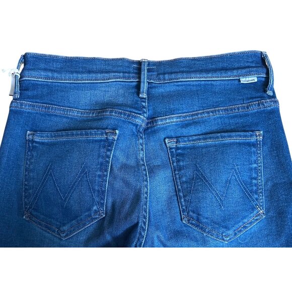 MOTHER Smokin’ Double Sneak Jeans Mid-Rise Straight Leg in Nip It In The Bud 29 - Picture 9 of 12